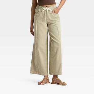 Universal Thread Women's High-Rise Drawstring Wide Leg Relaxed Fit Beach Pants -